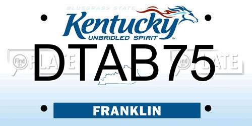 DTAB75 Kentucky License Plate