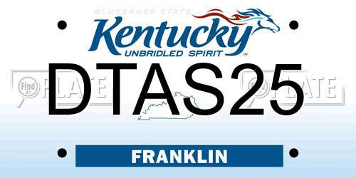 DTAS25 Kentucky License Plate