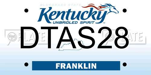 DTAS28 Kentucky License Plate