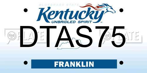 DTAS75 Kentucky License Plate