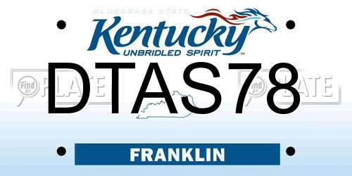 DTAS78 Kentucky License Plate