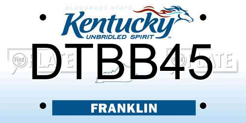 DTBB45 Kentucky License Plate