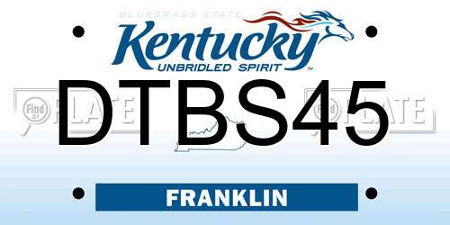 DTBS45 Kentucky License Plate