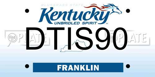 DTIS90 Kentucky License Plate