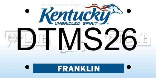 DTMS26 Kentucky License Plate