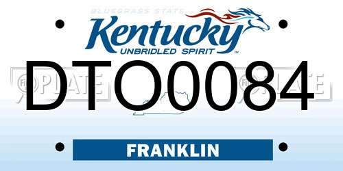DTO0084 Kentucky License Plate