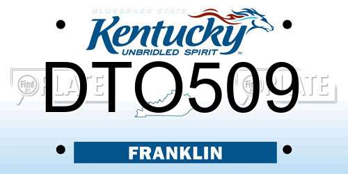 DTO509 Kentucky License Plate