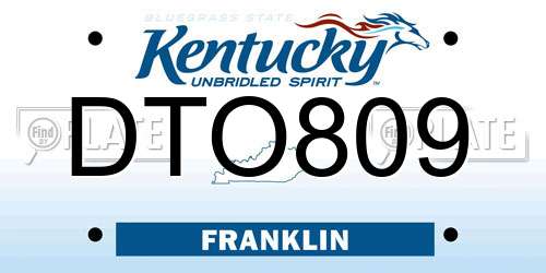 DTO809 Kentucky License Plate