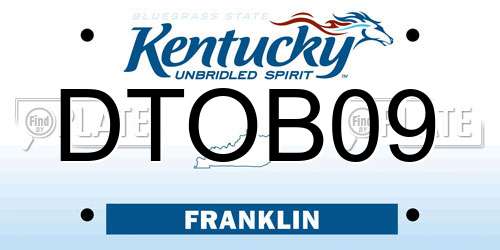 DTOB09 Kentucky License Plate