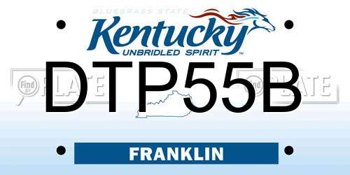 DTP55B Kentucky License Plate