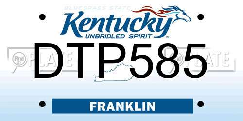 DTP585 Kentucky License Plate