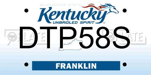 DTP58S Kentucky License Plate