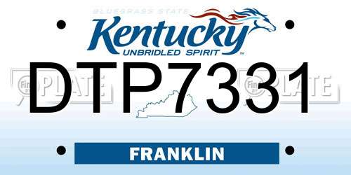 DTP7331 Kentucky License Plate