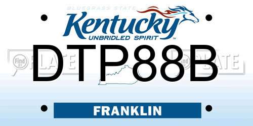 DTP88B Kentucky License Plate