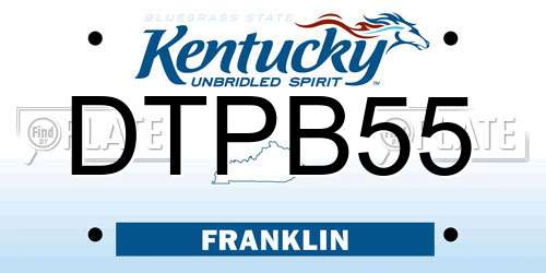 DTPB55 Kentucky License Plate