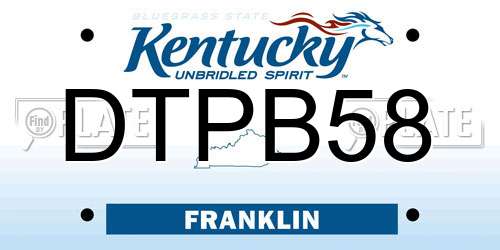 DTPB58 Kentucky License Plate