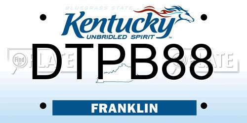 DTPB88 Kentucky License Plate