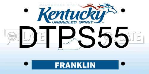 DTPS55 Kentucky License Plate