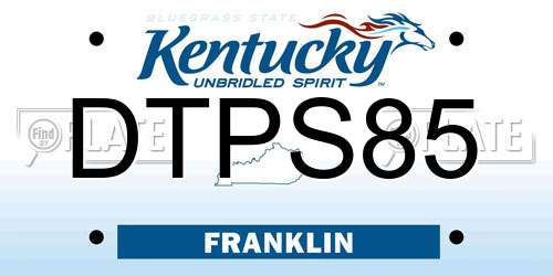DTPS85 Kentucky License Plate