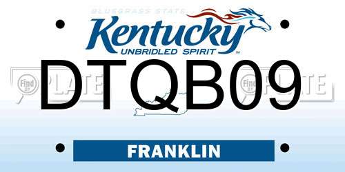 DTQB09 Kentucky License Plate