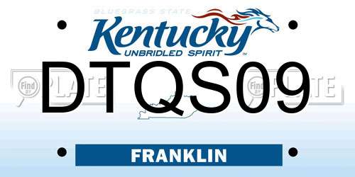DTQS09 Kentucky License Plate