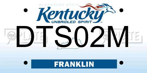 DTS02M Kentucky License Plate