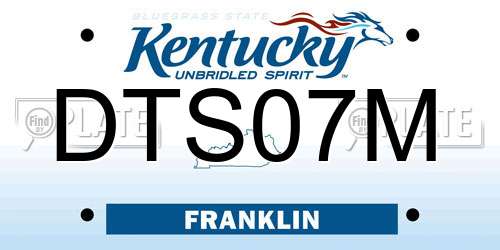DTS07M Kentucky License Plate