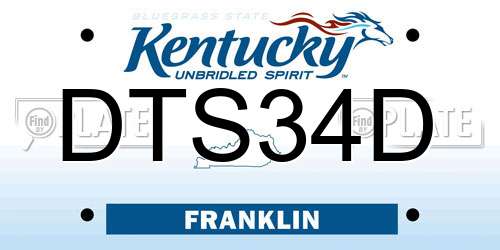 DTS34D Kentucky License Plate