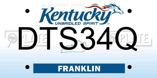 DTS34Q Kentucky License Plate
