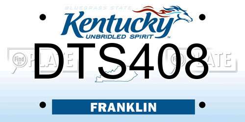 DTS408 Kentucky License Plate