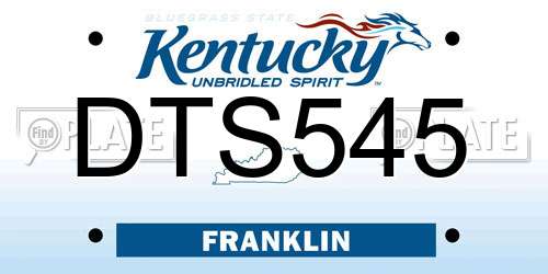 DTS545 Kentucky License Plate