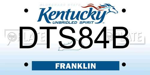 DTS84B Kentucky License Plate