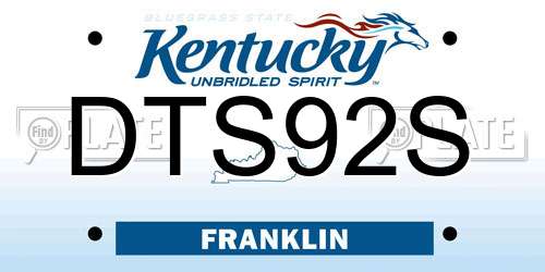 DTS92S Kentucky License Plate