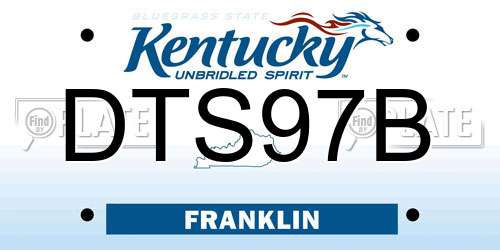 DTS97B Kentucky License Plate