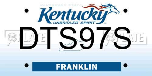 DTS97S Kentucky License Plate