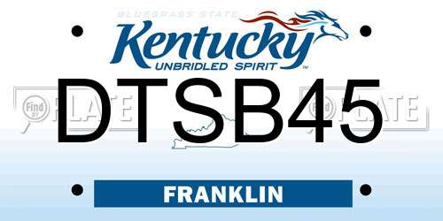 DTSB45 Kentucky License Plate