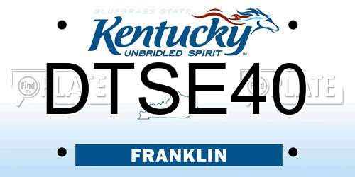 DTSE40 Kentucky License Plate