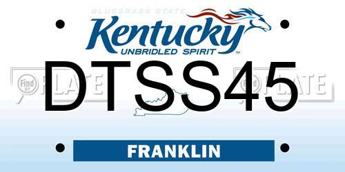 DTSS45 Kentucky License Plate