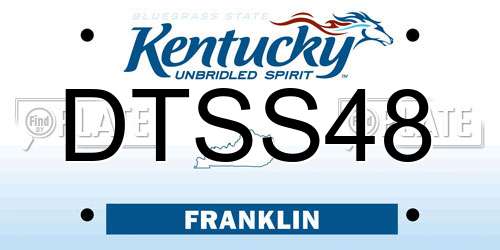 DTSS48 Kentucky License Plate