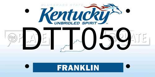 DTT059 Kentucky License Plate