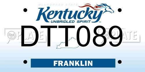 DTT089 Kentucky License Plate