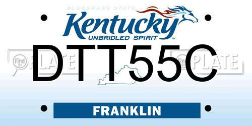 DTT55C Kentucky License Plate
