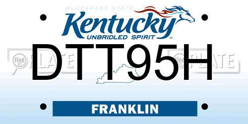 DTT95H Kentucky License Plate