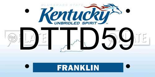 DTTD59 Kentucky License Plate