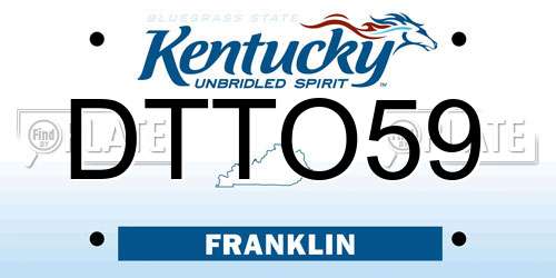 DTTO59 Kentucky License Plate