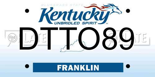 DTTO89 Kentucky License Plate