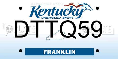DTTQ59 Kentucky License Plate