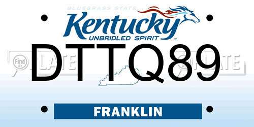 DTTQ89 Kentucky License Plate