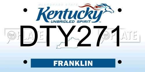 DTY271 Kentucky License Plate