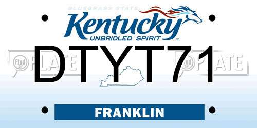 DTYT71 Kentucky License Plate